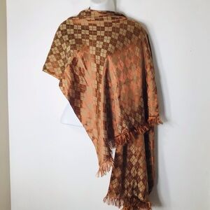 Toto Turkey scarf wrap women gold fringe